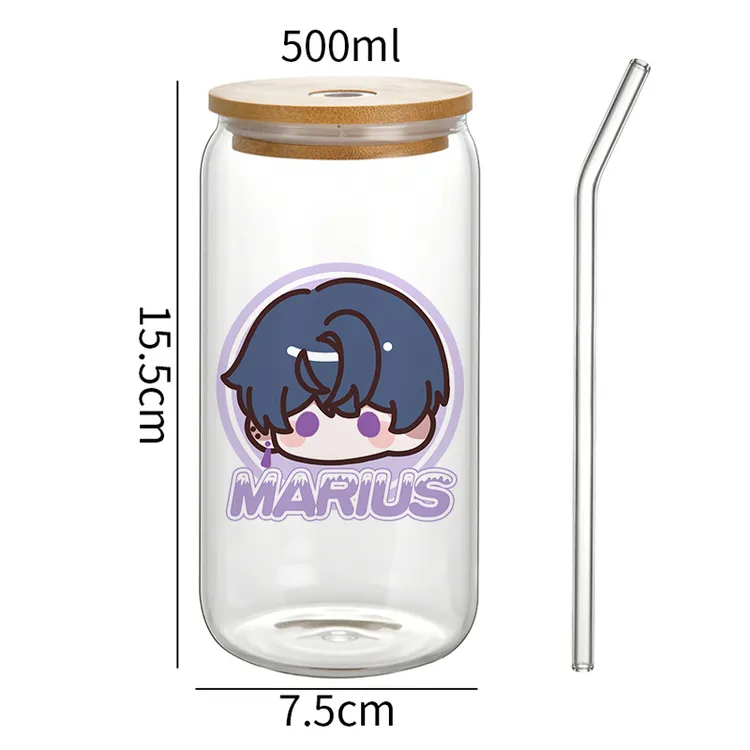 【未定事件薄玻璃吸管杯】同人周边高硼硅可乐杯果汁咖啡带盖水杯