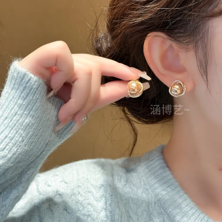 铜合金耳饰 气质百搭显白无耳洞蚊香盘耳夹轻奢时尚复古法式小众