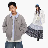 【李晨专属】江南先生翻领棒球服春季男女情侣夹克宽松外套JN51C18