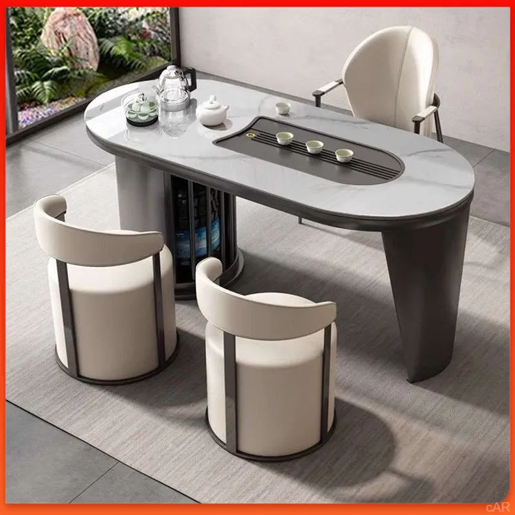 功夫茶几轻奢岩板茶台现代简约阳台茶桌椅组合家用茶桌客厅泡茶桌