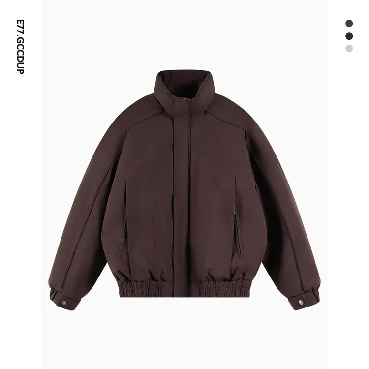 GCCDUPE77『拥暖仓』美式短款插肩立领 90白鸭绒保暖夹克羽绒服