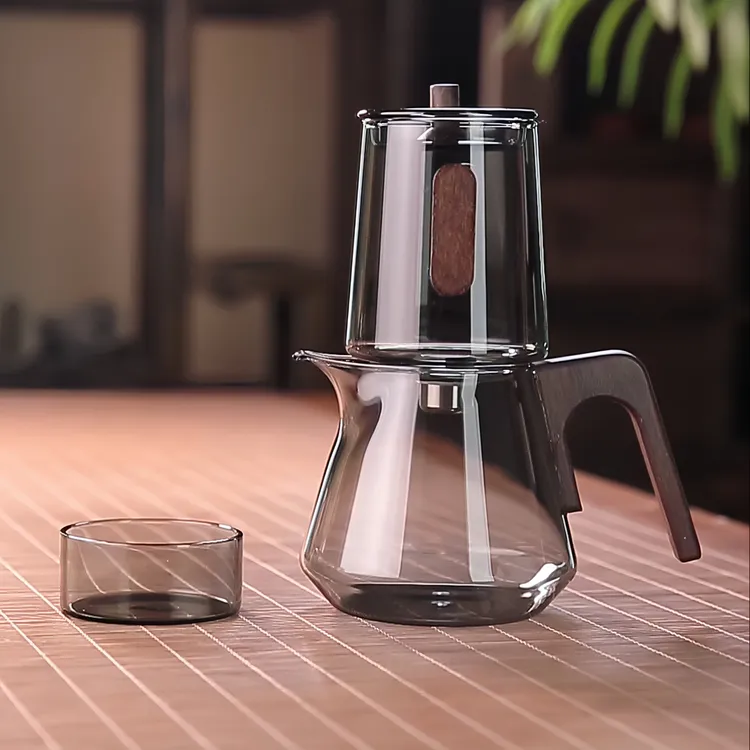 高端玻璃自动泡茶壶懒人泡茶器磁吸功夫茶具套装过滤茶水分离杯