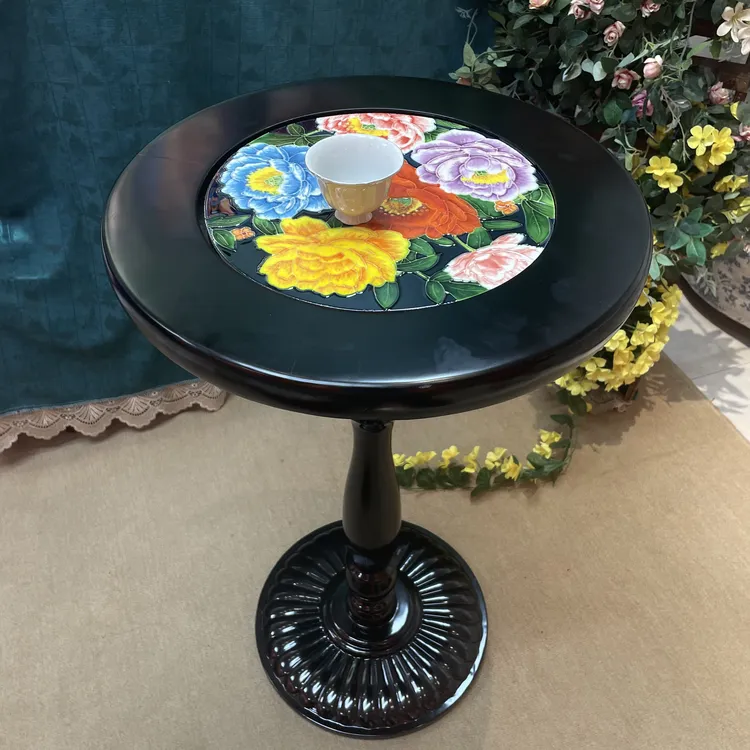 30圆欧式圆桌-家庭卧室阳台室内创意精美装饰多功能田园立体茶桌