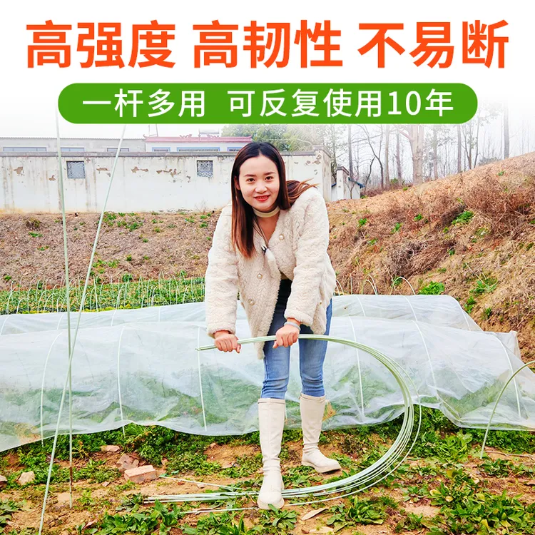 【直播间拱棚支架01】农用育苗棚保温棚玻璃纤维杆厂家直销耐腐蚀