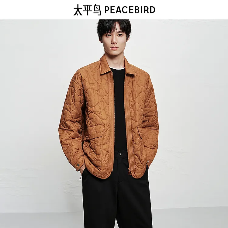 【商场同款】太平鸟男装25冬新款保暖高级衬衫式棉衣B2ABF4122