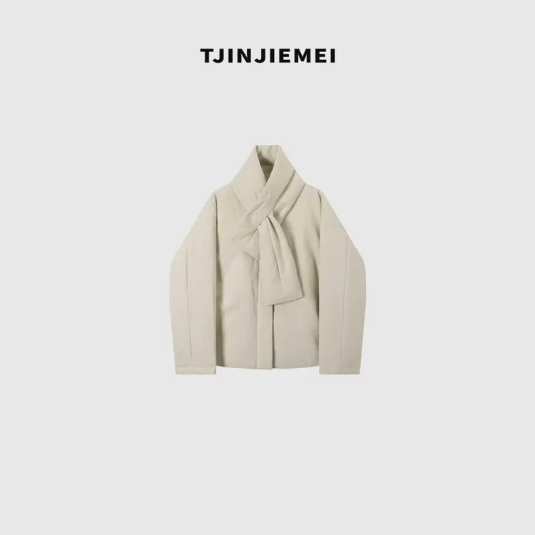 T井姐妹【米兰】新款设计师小众无绗缝羽绒外套YRF2511-TJ597