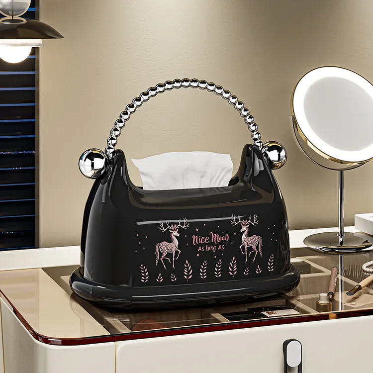 新款手提纸巾盒家用客厅高级感创意抽纸盒桌面茶几纸巾收纳盒