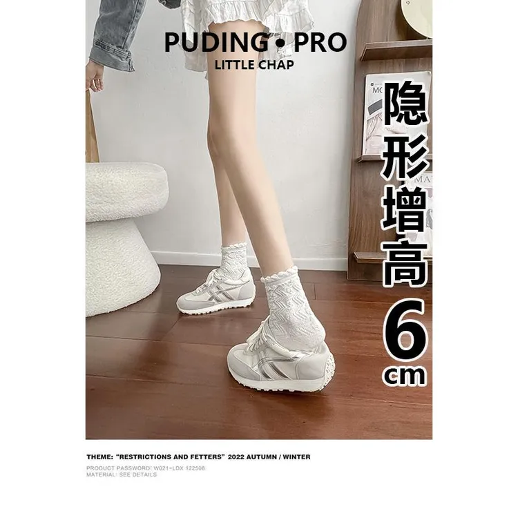 【香港轻奢Sakurano&樱央】牛皮版~复古内增高德训鞋女2025新款