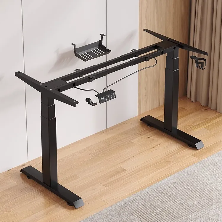 智能电动升降桌腿双电机双横梁办公桌电脑桌支架脚架升降电竞桌架