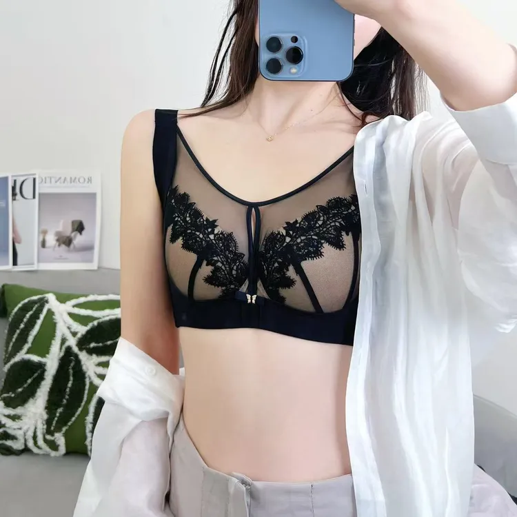 1393内衣女夏季薄款大胸显小透气文胸全罩杯调整型收副乳大码舒适