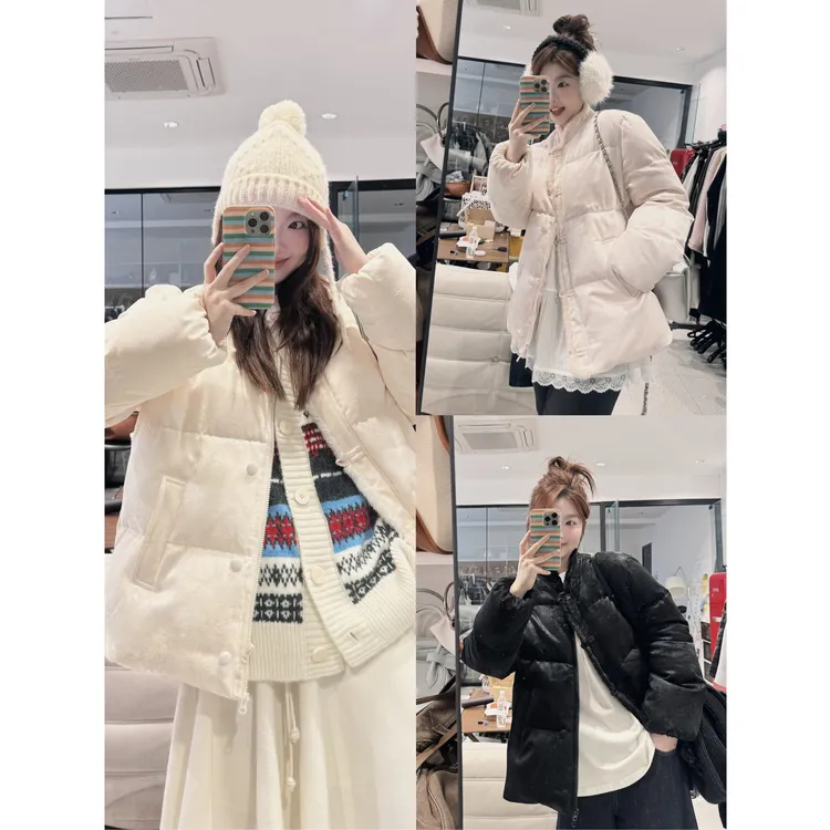 晶咕【岁岁安！】国风本布包扣提花羽绒保暖外套冬季