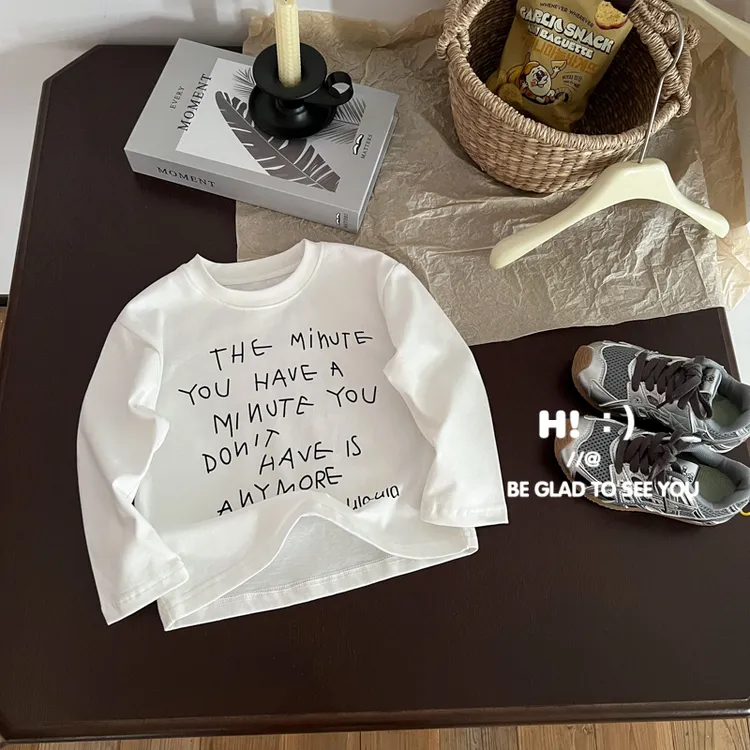 现货【百分百棉】郝叔童品秋季新款洋气2025百搭男童圆领T恤HL5304