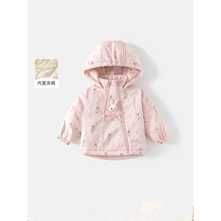 女童棉服秋冬装2025新款洋气女宝宝棉衣冬季夹棉外套童装儿童棉袄
