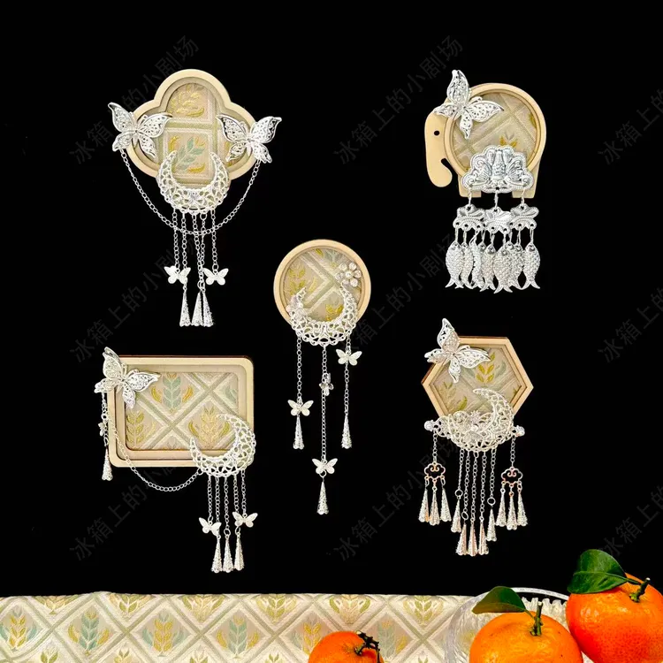 广西壮锦文创非遗冰箱贴创意民族风旅游纪念品非遗壮锦手工礼品