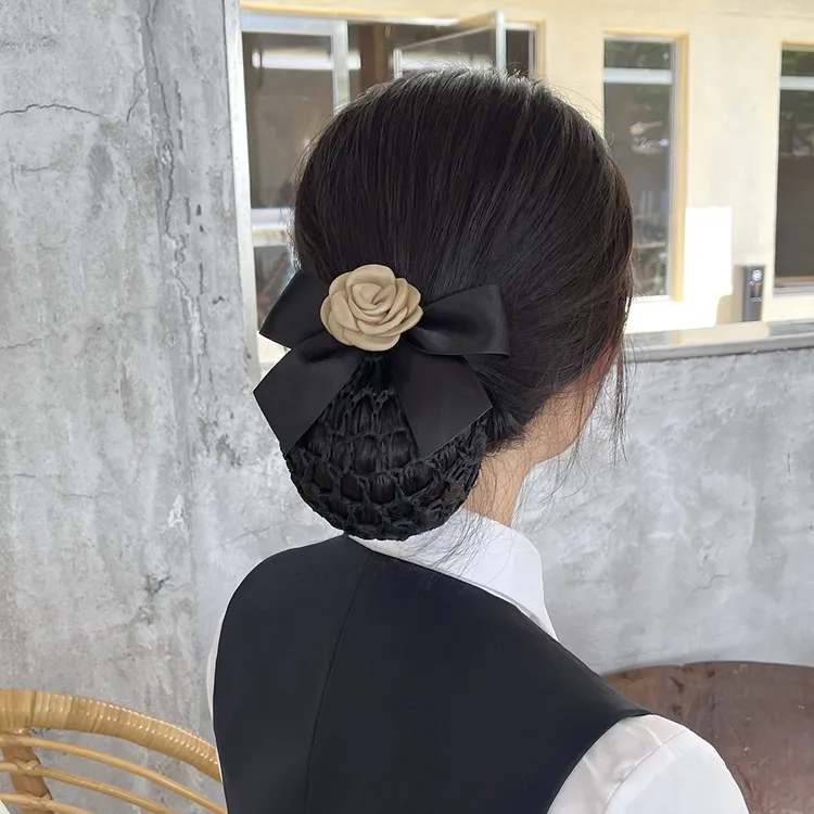 护士头花发网女盘头发空姐职业高档网兜银行服务员上班头饰发饰新