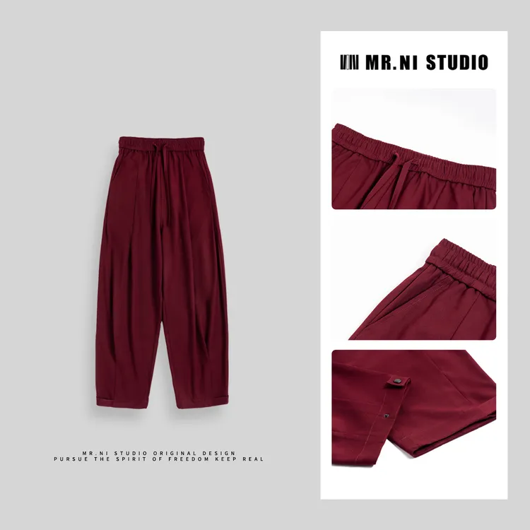 MR.NI/倪先生「率性出场」高定时髦双褶皱绵羊毛莱赛尔垂感廓形西裤