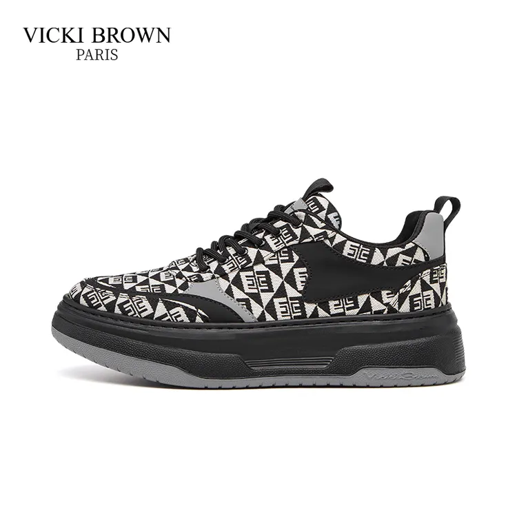 VICKIBROWN官方正品时尚男鞋真皮轻便透气百搭休闲鞋一脚蹬小白鞋