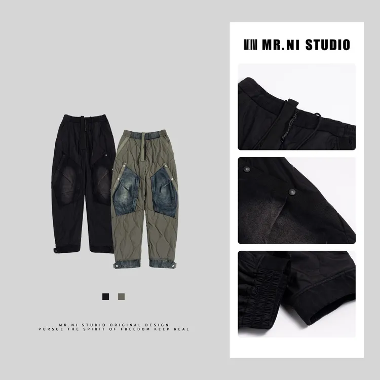 MR.NI/倪先生「热血」爆帅！硬汉形态军鸟冲锋机能多口袋绗棉工装裤