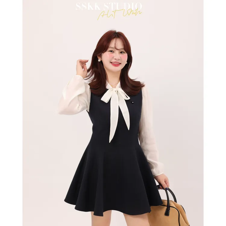 KMZY/KMZY山_山【心动前奏】微胖韩系早秋温柔风系带长袖衬衫叠穿女