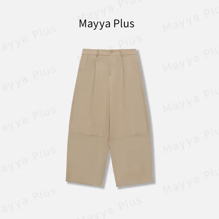 【新派裤】Mayya Plus麦芽定制流光风显瘦直筒八分长裤子女32536777
