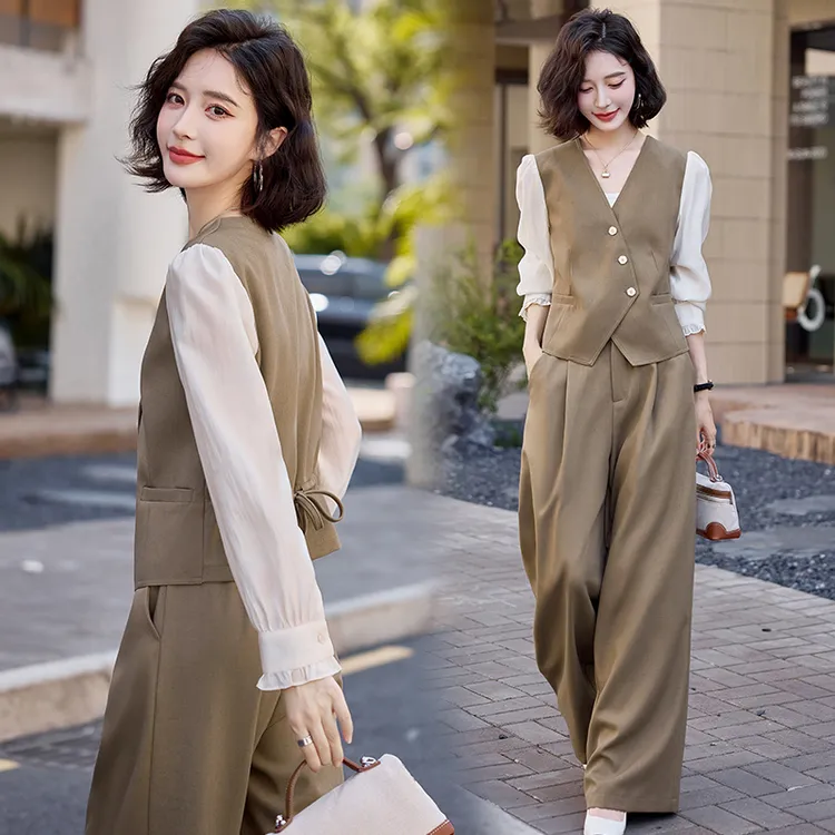 小香风套装女2025初秋新款高级感时尚洋气西装阔腿裤两件套职业装