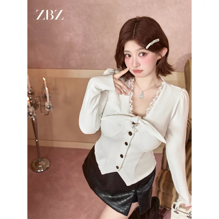 周白子  【樱花酥TEE】暖绒颗粒纹质感衬衫ZTTP3280