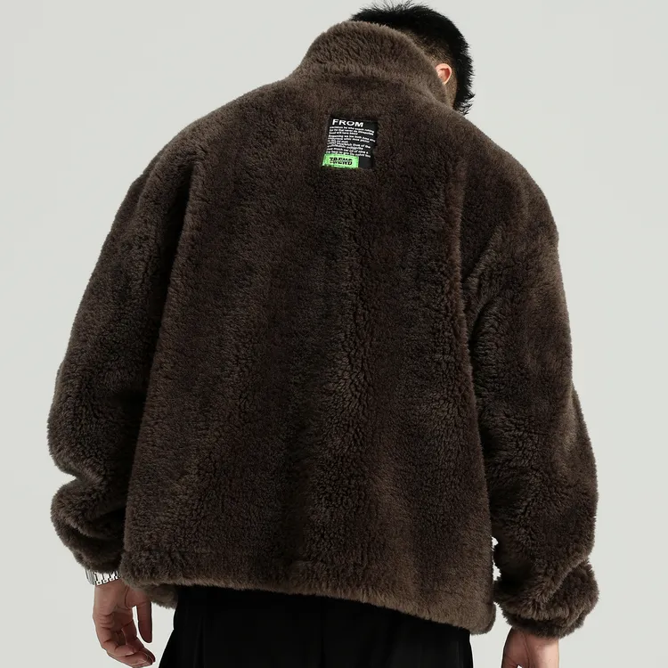 真羊羔绒外套男皮毛一体短款加厚座山雕真毛皮草夹克羊剪绒大衣潮