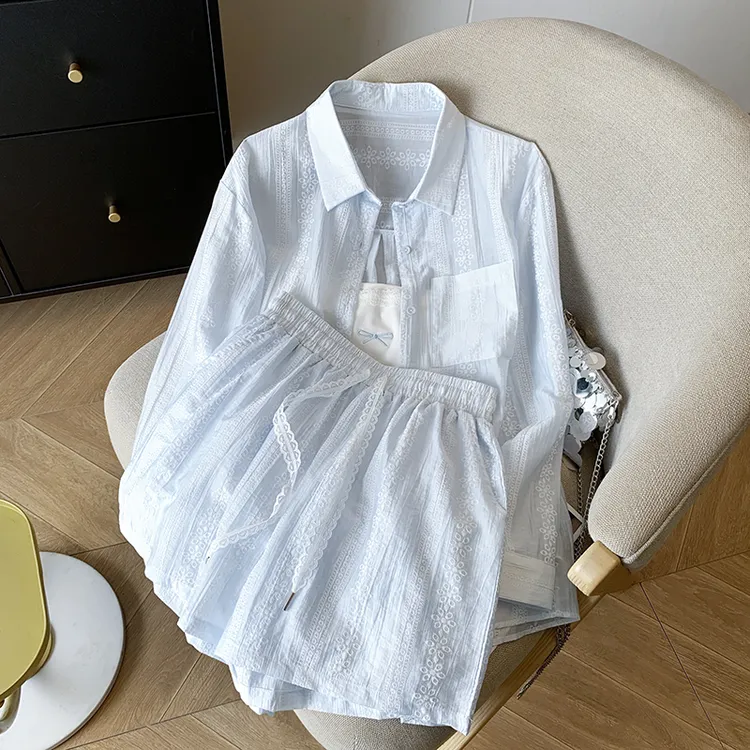 韩版防晒衬衫吊带运动短裤三件套女2025夏季新款时尚百搭休闲套装