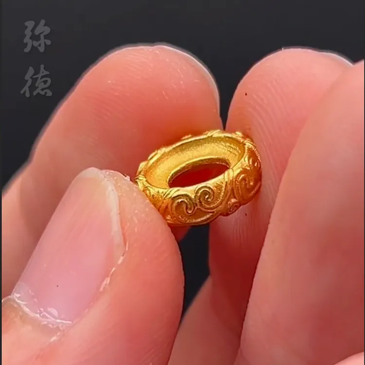 古法镀金祥云卷草纹卡环隔片diy文玩配件猴头星月手串卡配饰