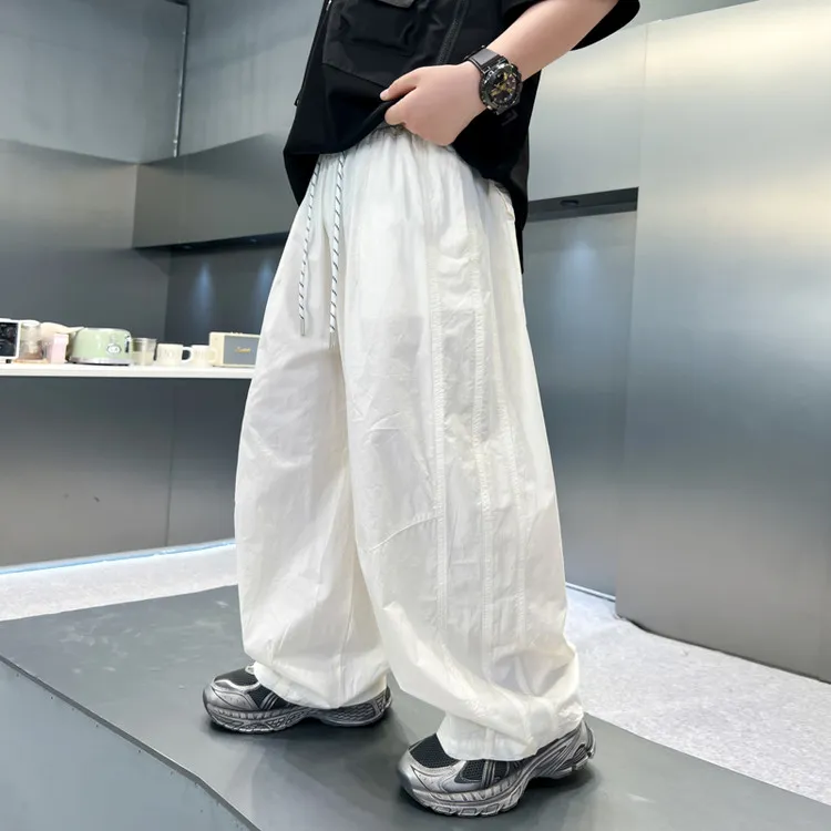 男童白色裤子夏季薄款2025新款儿童夏款防蚊裤男孩夏装长裤宽松潮
