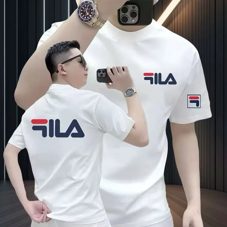 FI美式痞帅重磅纯棉短袖T恤男女同款休闲时尚ins潮牌圆领半袖上衣