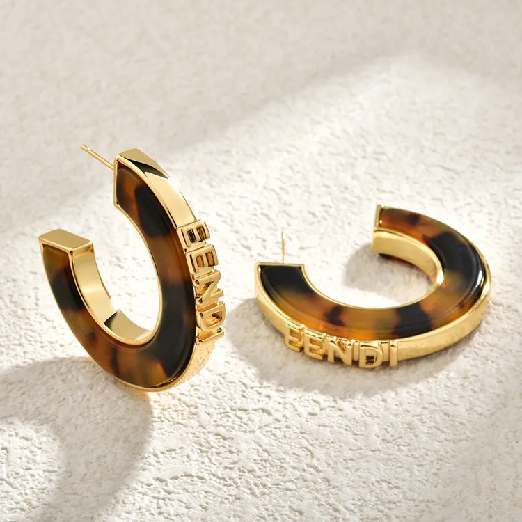 铜合金树脂耳饰 ZT铜合金耳饰 法式轻奢时髦圈圈耳钉ZT1