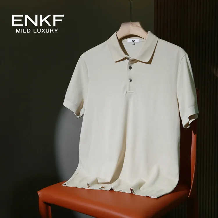 蒙口透商务Polo衫翻领时尚男士轻奢夏季薄款短袖潮流休闲透气翻领