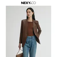 【晨粉专享价】25年冬季新款短款高级感V领绵羊皮外套女