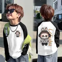 纯棉插袖男女童插肩长袖T恤儿童春秋新款中小童纯棉洋气打底衫t潮