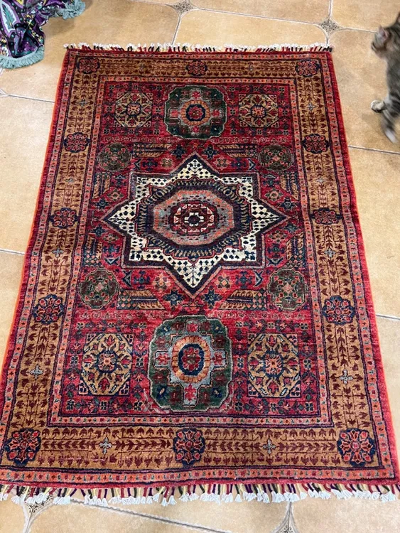 阿富汗手工羊毛地毯102 x151