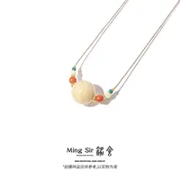 【铭舍 东方既白特级妖花单珠锁骨链】俄料蜜蜡单珠锁骨链