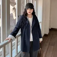 DC8287大码女装【巴黎旧梦】秋季胖mm英伦风宽松腰带气质风衣外套