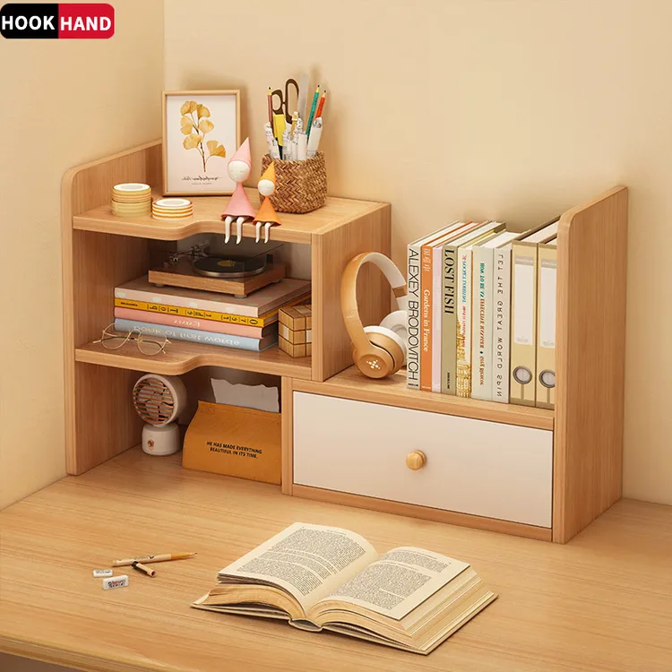 书架桌面置物架简易多层书桌上学生用办公室伸缩收纳架宿舍整理架