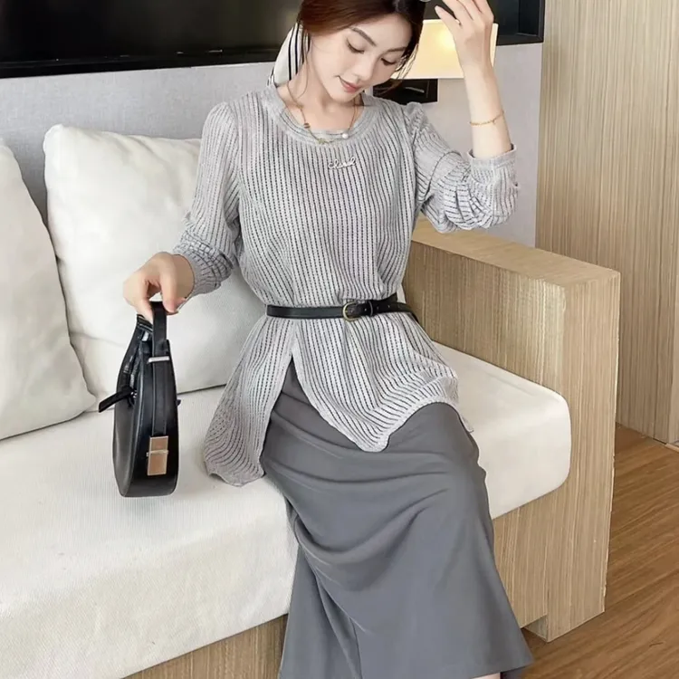 4308【不退换】套装裙子连衣裙镂空吊带两件套春款显瘦高品质淑女