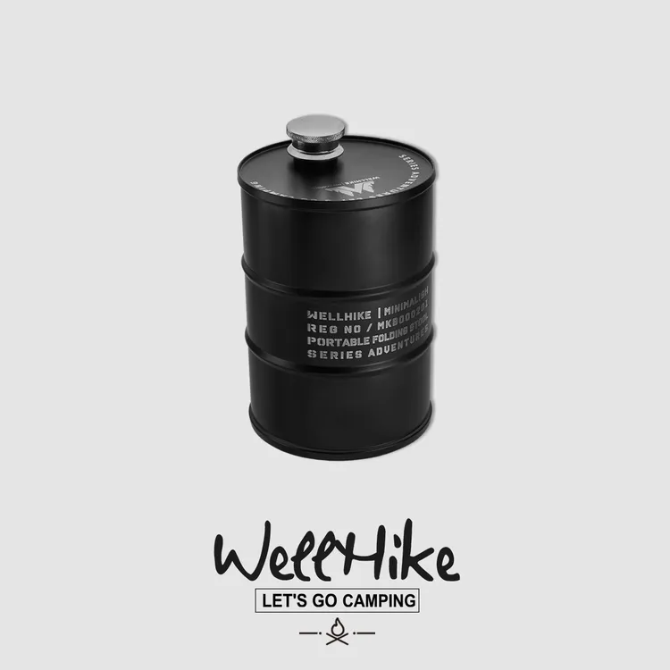 WELLHIKE户外战术油桶酒精壶军事露营燃油瓶750ml大容量304密封罐