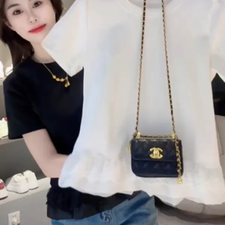 新款时尚百搭拼接半袖T桖