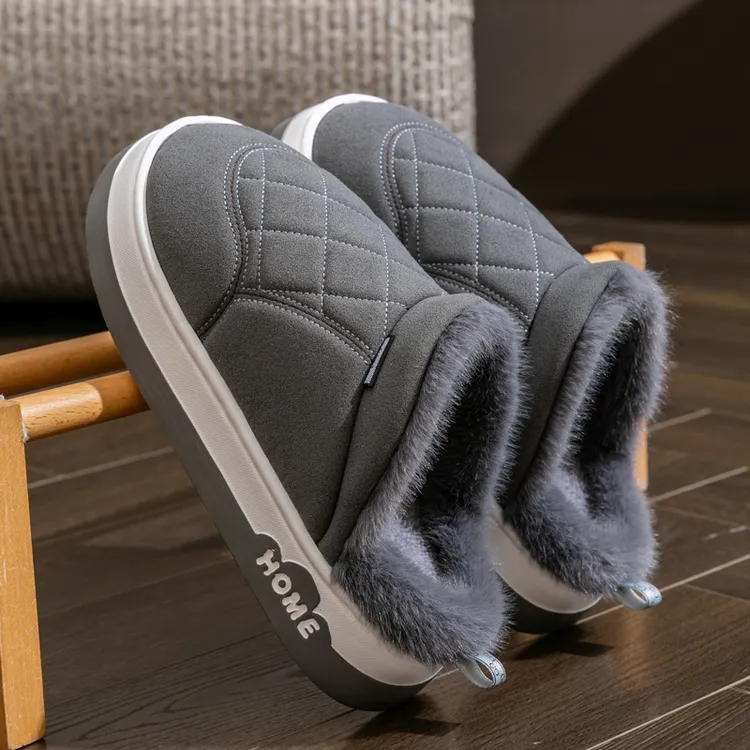 男士加厚底棉拖鞋女款秋冬季居家居防滑加绒保暖情侣冬天外穿防水