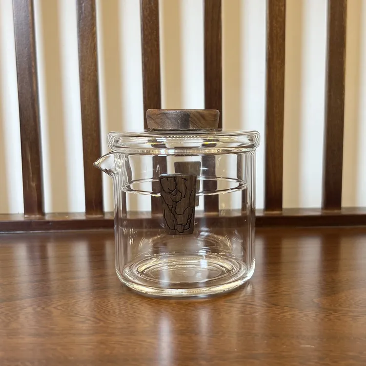 《手工加厚款》高硼硅耐热透明玻璃便携壶  一壶两杯
