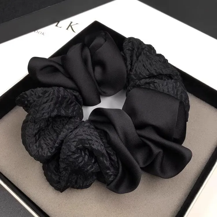 大肠发圈女2025新款高端头绳黑色高级感发绳扎头头花头饰发饰