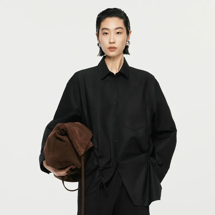 JNBY/江南布衣秋季衬衫女100%长绒棉长袖衬衣宽松设计感5O7213450