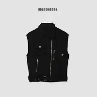 【MonTendre】秋季新款 P 时尚洋气百搭工装高街风拉链马甲