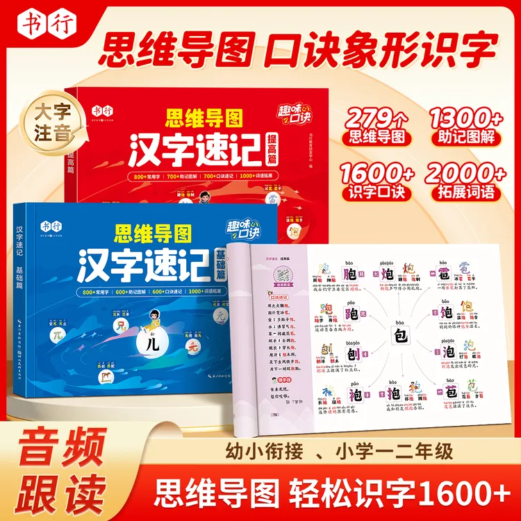 思维导图汉字速记1600字幼小衔接小学趣味口诀科学轻松识字书商品图