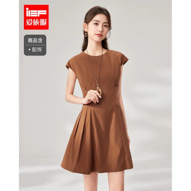 IEF/爱依服2025夏季新款时尚气质百搭女人味梭织背心裙
