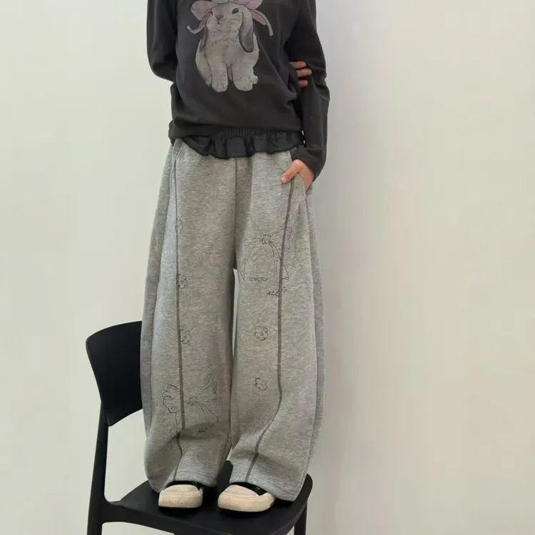 女童休闲运动裤2025新款春秋季阔腿裤儿童洋气中大童小女孩长裤潮